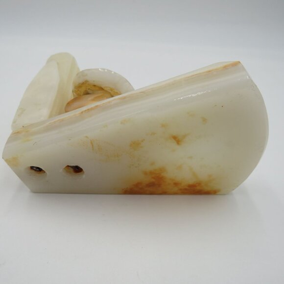 Vintage Ashtray Marble Onyx Alabaster Man Siesta Sombrero Cactus 4.5" Ash Tray - Picture 7 of 9